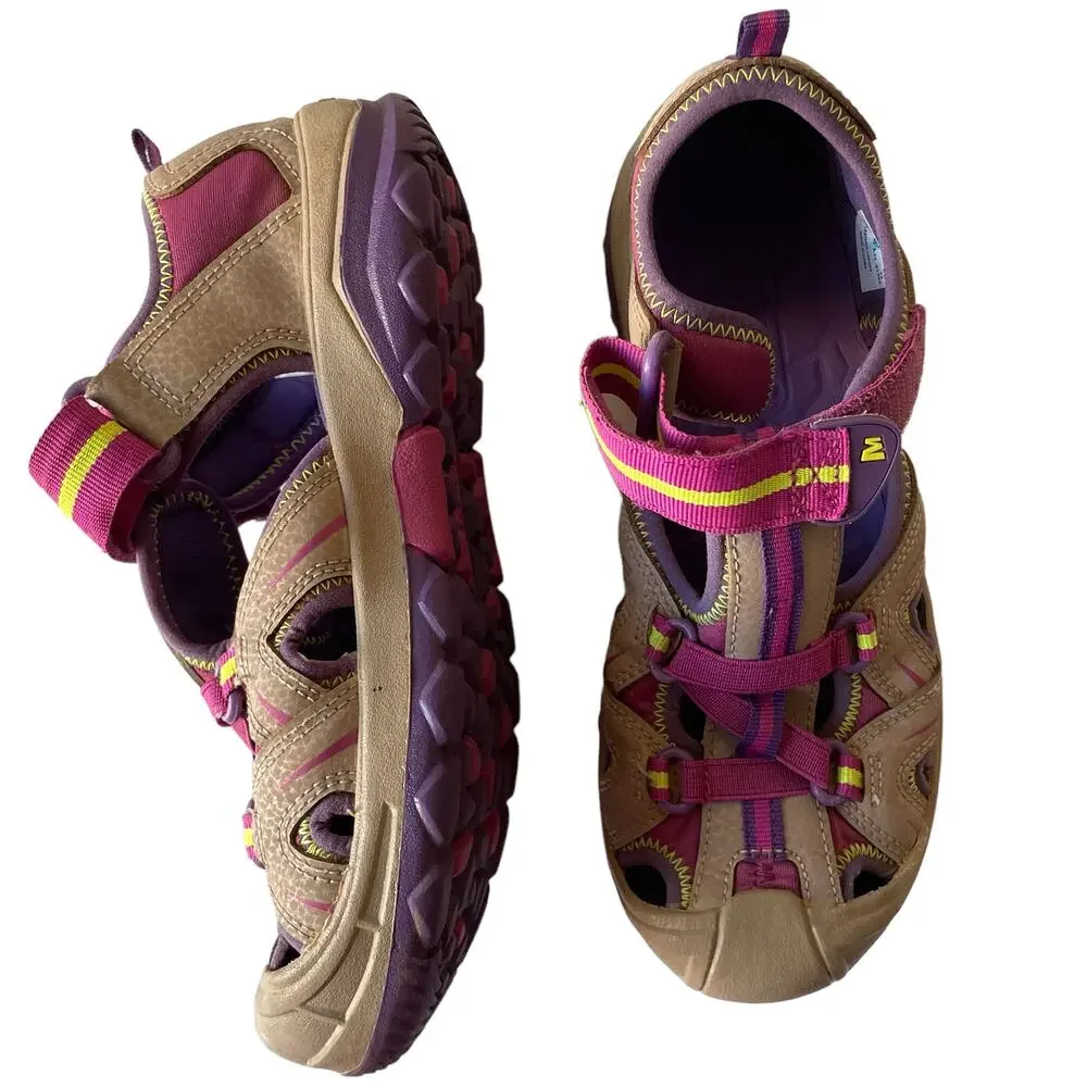 Merrell Tan / Taupe, Pink & Purple Kids Hydro Water Sandals - Size 3M